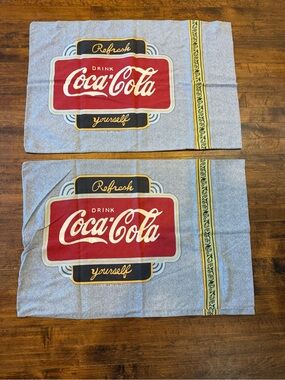 Vintage Coca-Cola Standard Pillowcase Set Refresh Yourself & Ice Cold Sold Here